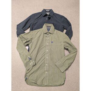 American Eagle Outfitters Button-Up Shirt Men's  XS/TP 2 Pair Bundle Green Blue